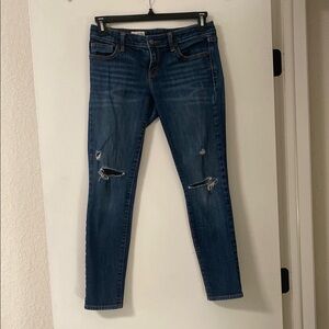 Women's Blue Distressed Jeans